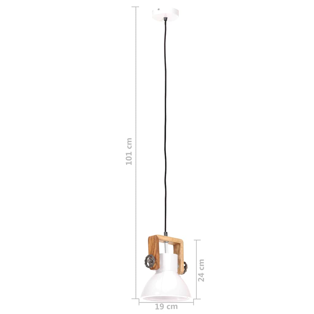 Hanging Lamp | White and weathered barn brown