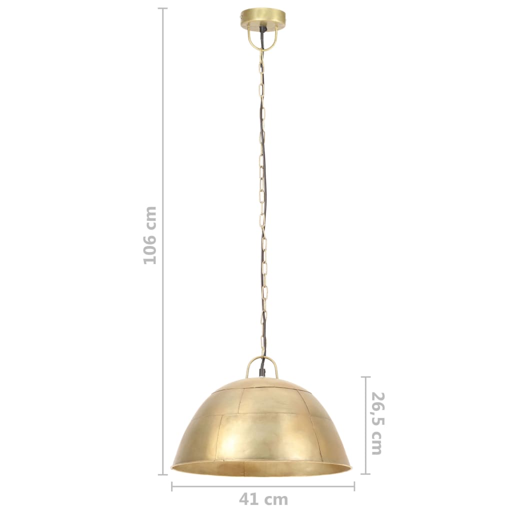 Industrial Vintage Hanging Lamp 25 W Brass Round 41 cm E27