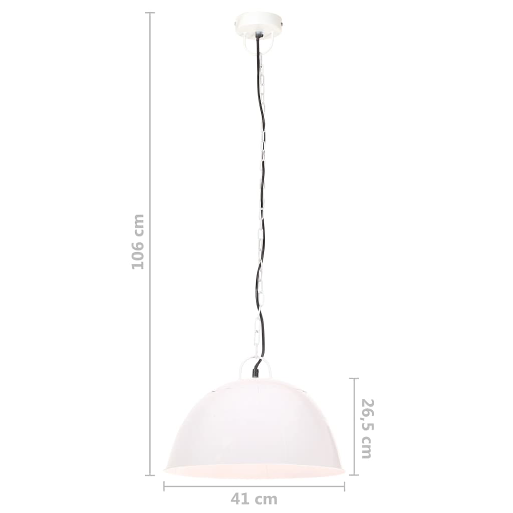 Hanging Lamp | White | Iron | 41 cm diameter | Industrial | Hanging Lamp