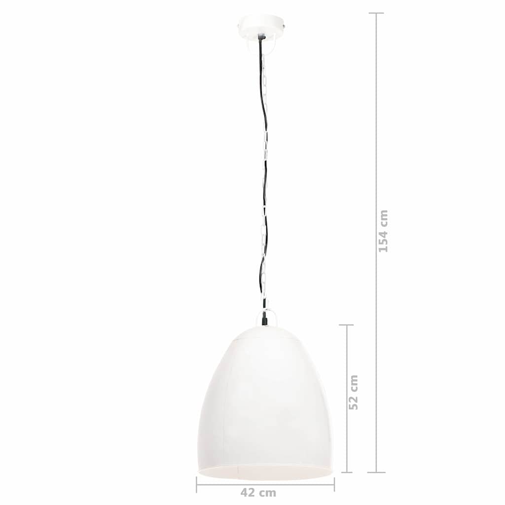 Hanging Lamp | White | Iron with white coating | Medium | Industrial