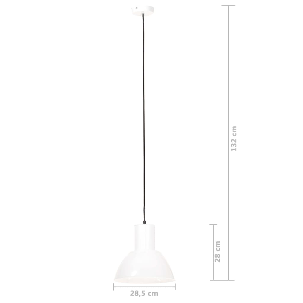 Hanging Lamp | White | Iron with white coating finish | Medium