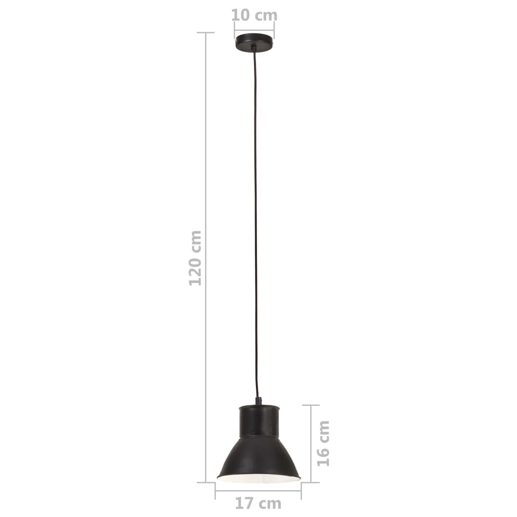 Hanging Lamp 25 W Black Round 17 cm E27