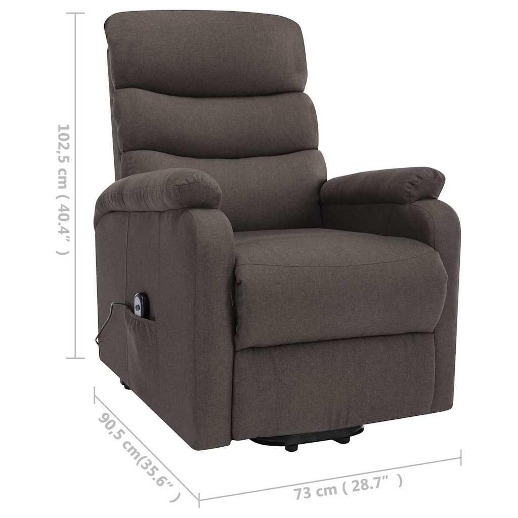 Power Lift Massage Recliner Taupe Fabric