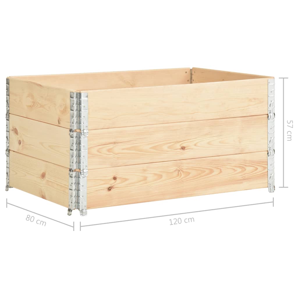 Raised Beds 3 pcs 80x120 cm Solid Pine Wood