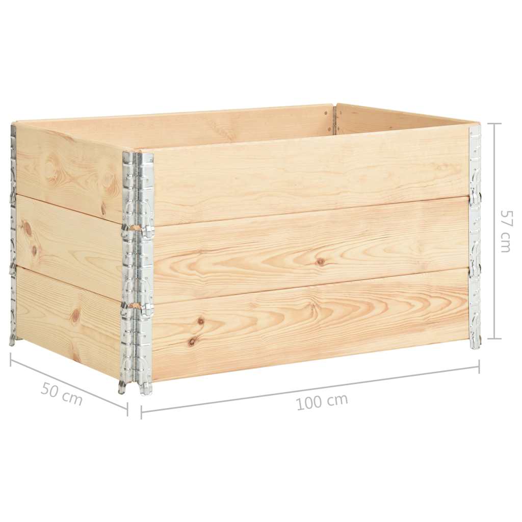 Raised Beds 3 pcs 50x100 cm Solid Pine Wood