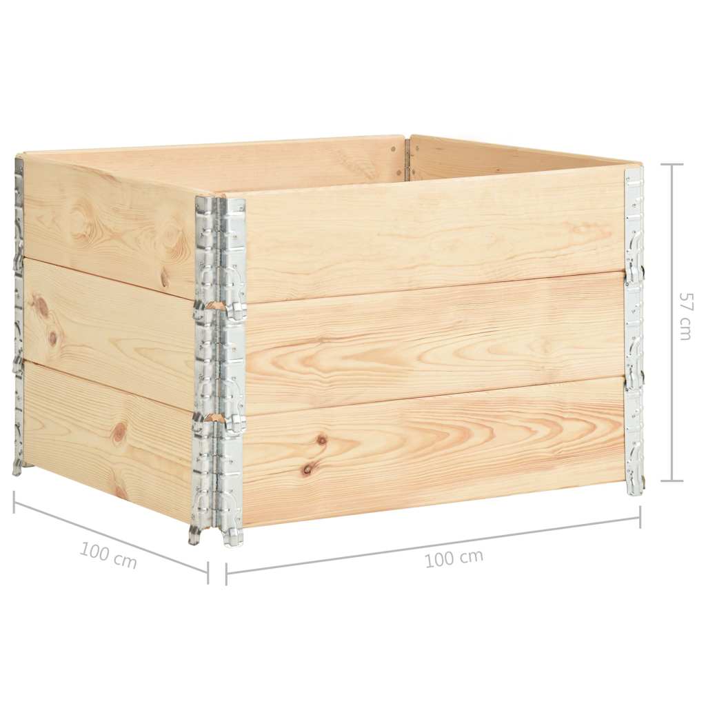 Raised Beds 3 pcs 100x100 cm Solid Pine Wood