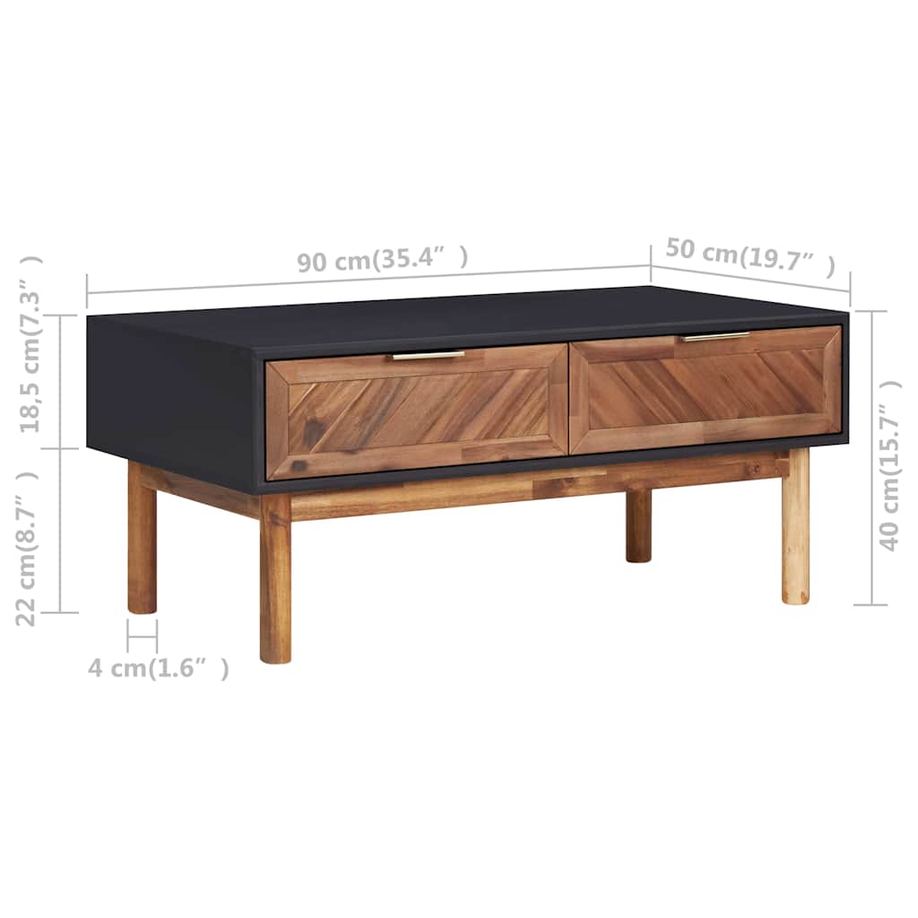 Coffee Table | Matt black and dark brown