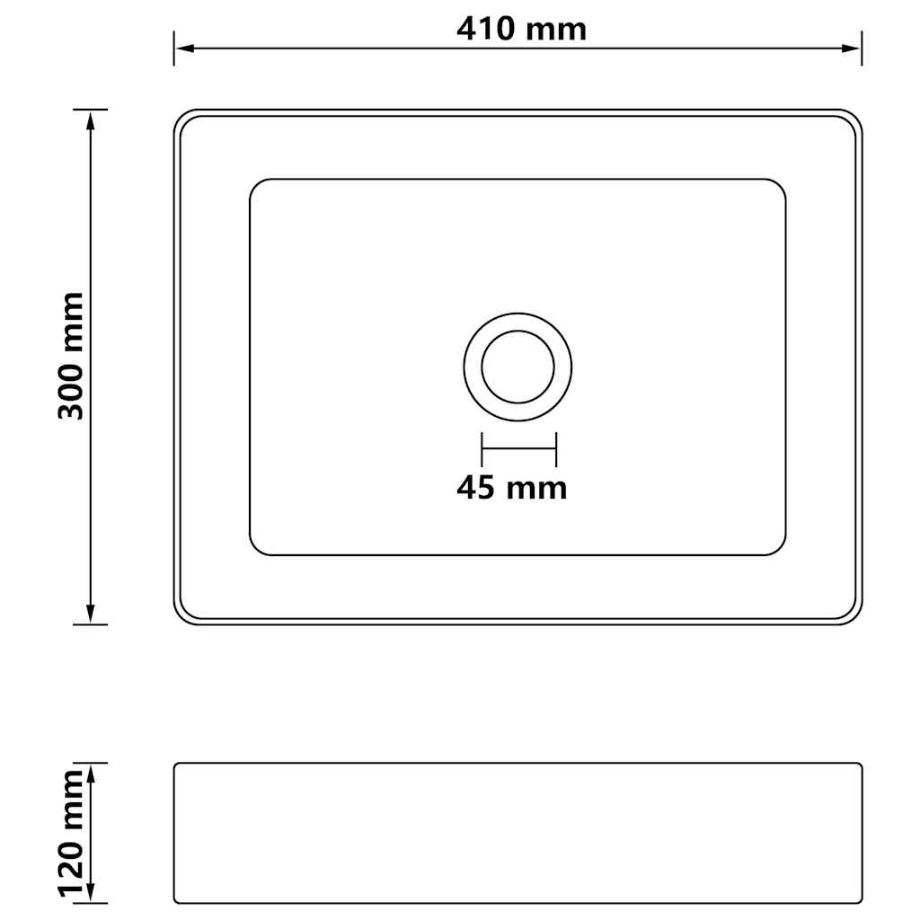 Luxury Wash Basin Matt Light Grey 41x30x12 cm Ceramic