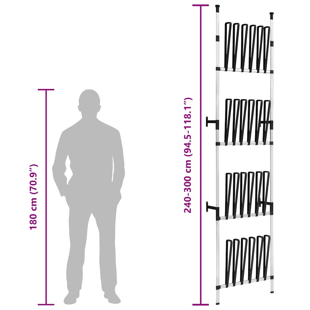 Boot Rack | Silver and black | Aluminium, Plastic