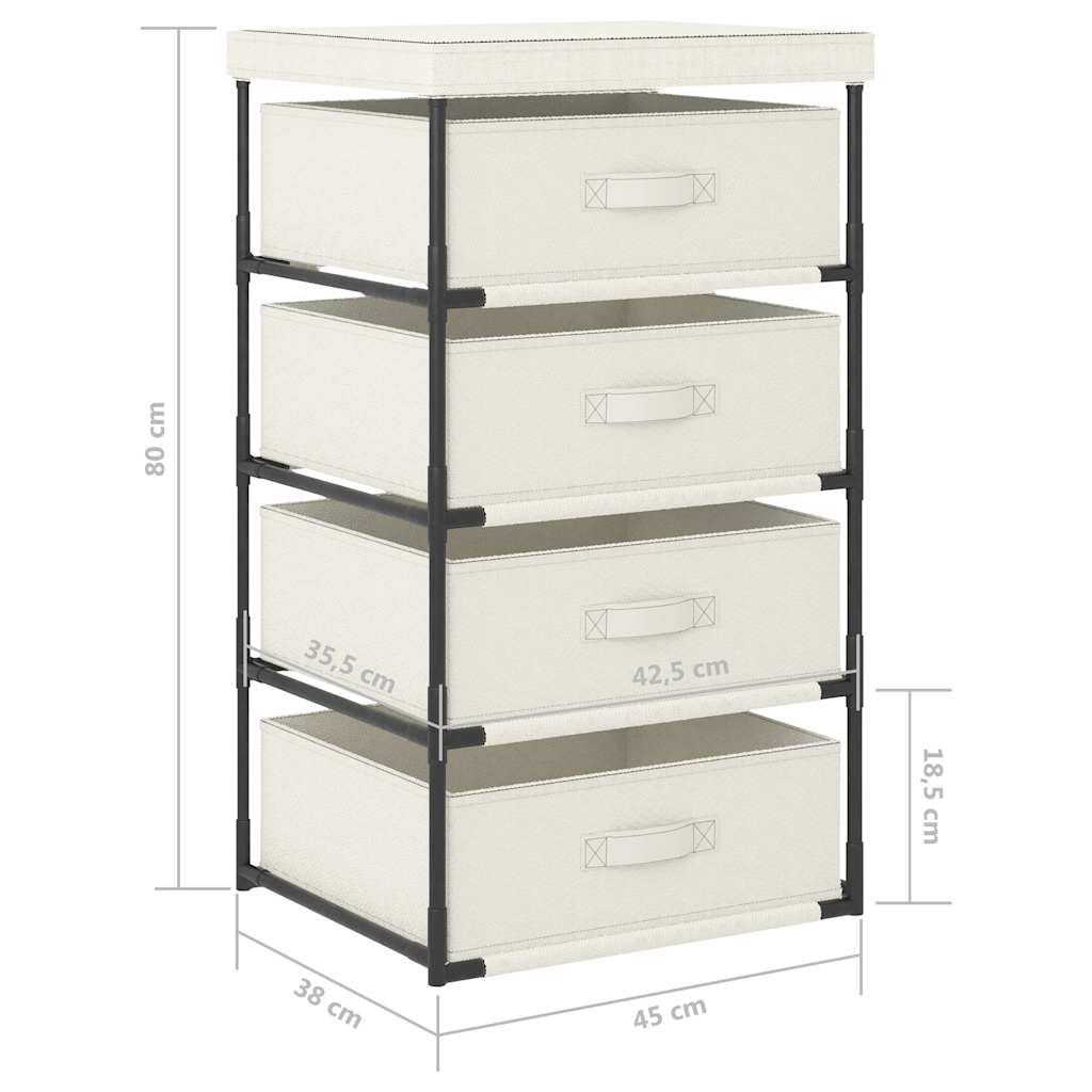 Storage Rack | Cream | Steel, Fabric (100% Polyester) | Lightweight