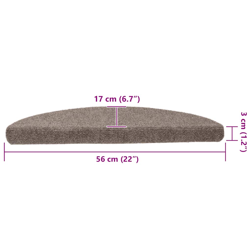 Stair Mat | Set of 15 | Cream | Needle-punched fabric (100% PP) | Medium