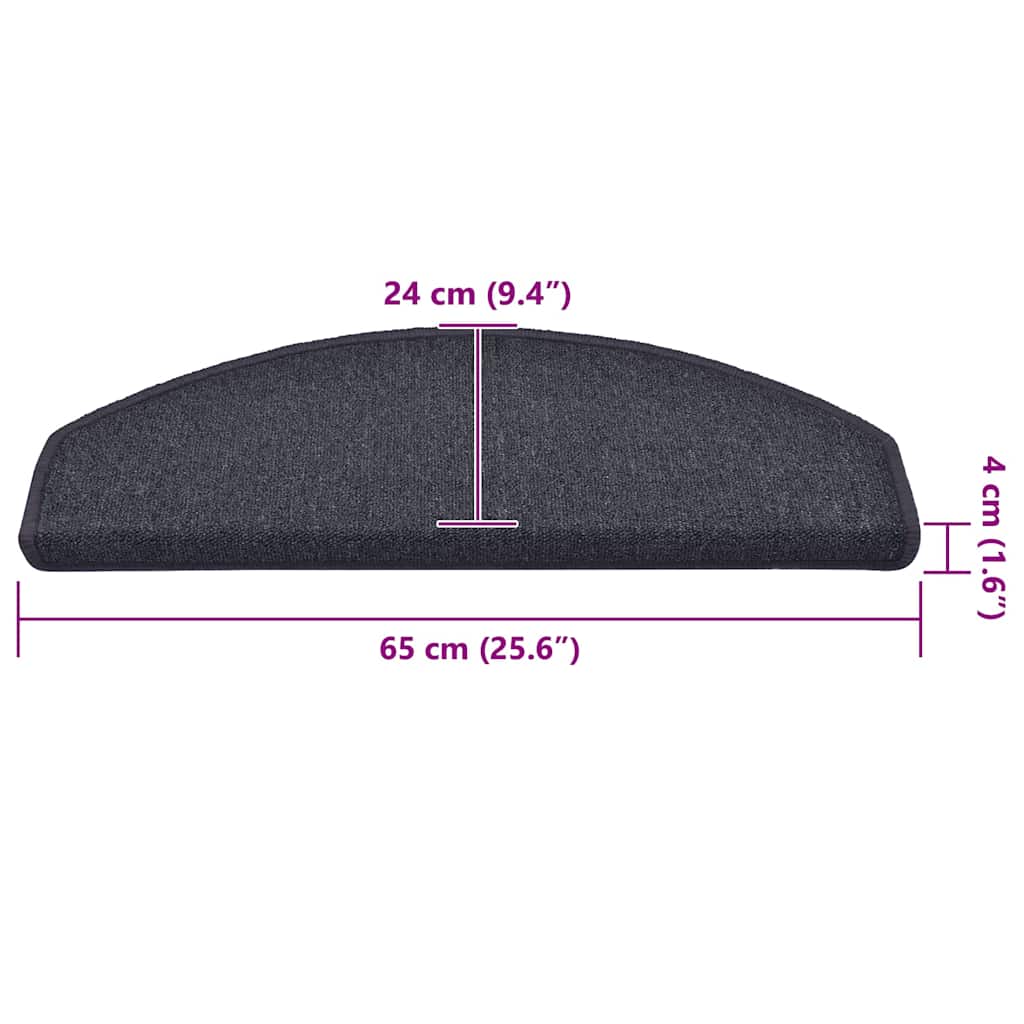 Stair mats 15 pcs 65 x 24 x 4 cm Non-Slip Dark Grey and Blue