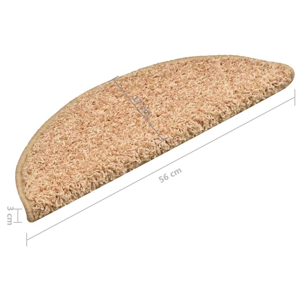 Stair Mats 15 pcs 56x17x3 cm Gold Half Round