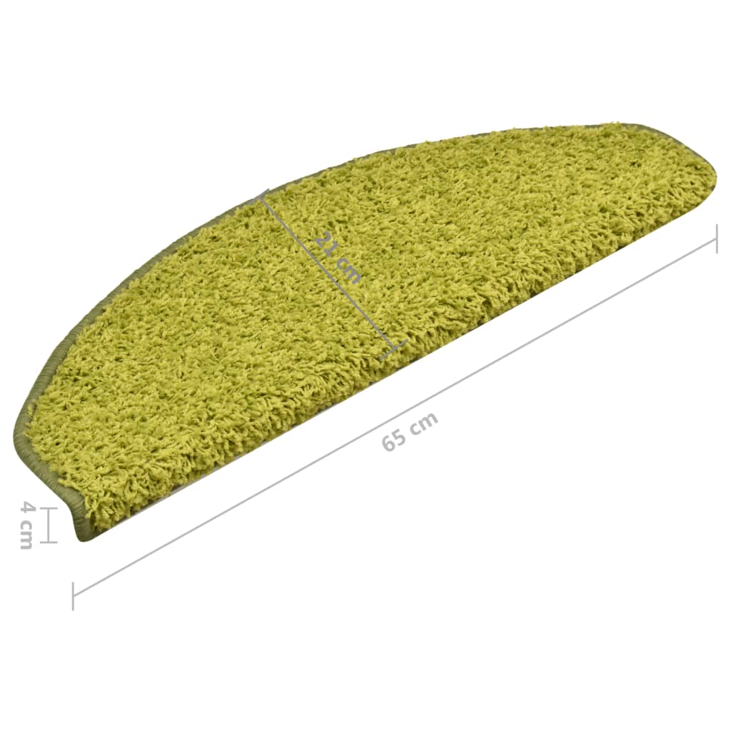 Stair Mats 15 pcs 65x21x4 cm Green Half Round Large