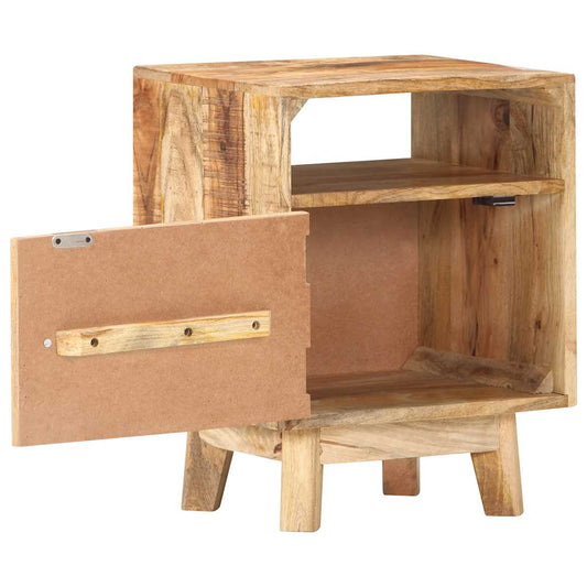 Bedside Table 40x30x50 cm Rough Mango Wood
