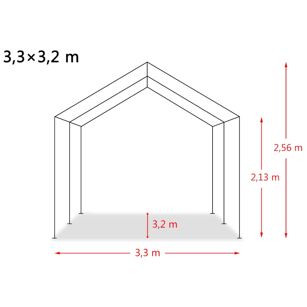 Livestock Tent | Dark Green | PVC | 3.3x3.2x2.56 m | Tough