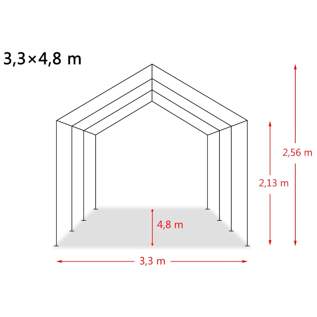 Removable Livestock Tent PVC 550 g/m² 3.3x4.8 m Dark Green
