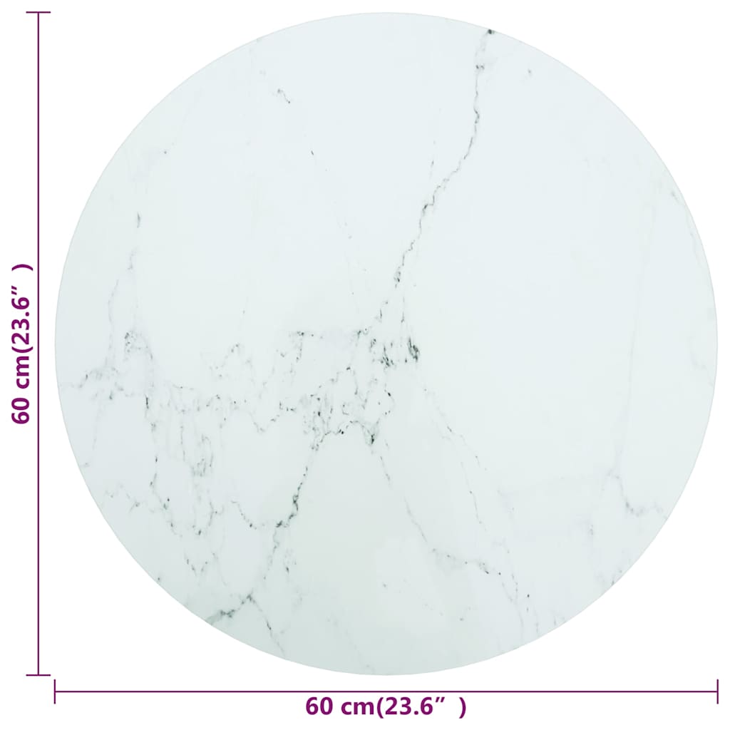 Table Top | White | Tempered Glass | Small | Pattern | Table Top