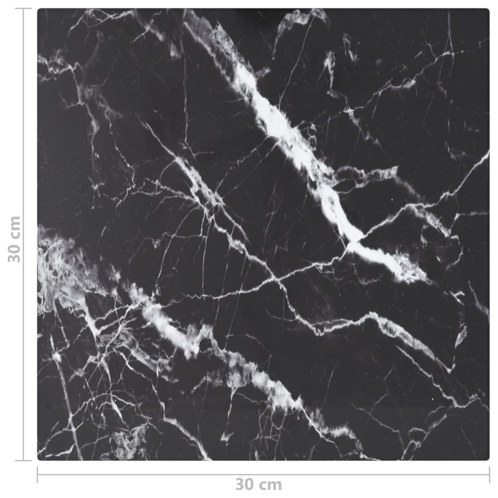 Table Top | Black with marble design | Tempered glass | Small | Durable