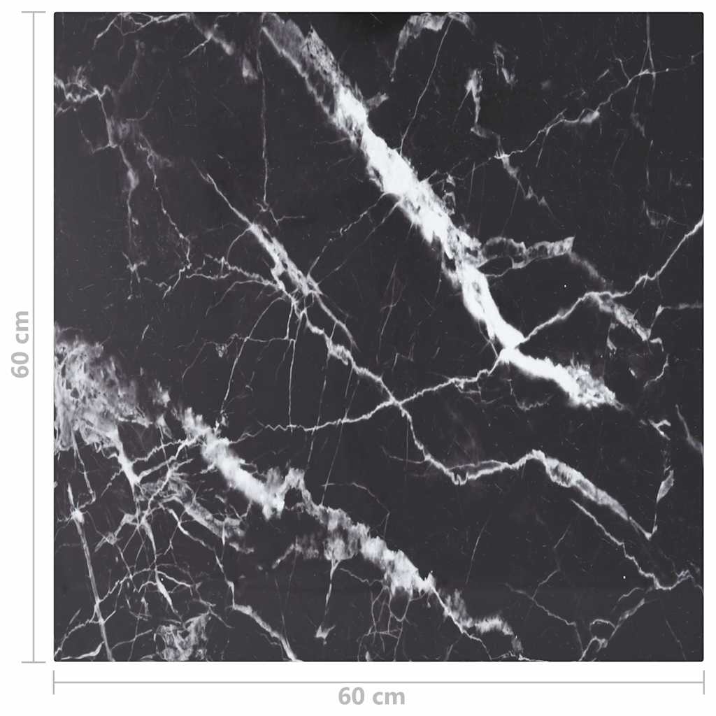Table Top | Black with marble design | Tempered Glass | 60 cm x 60 cm