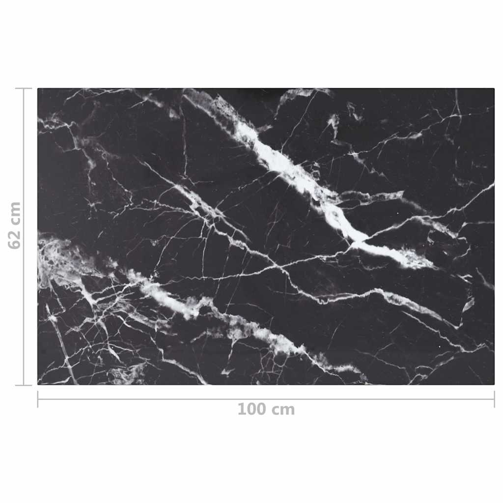 Table Top | Black with marble pattern | Tempered Glass | Standard
