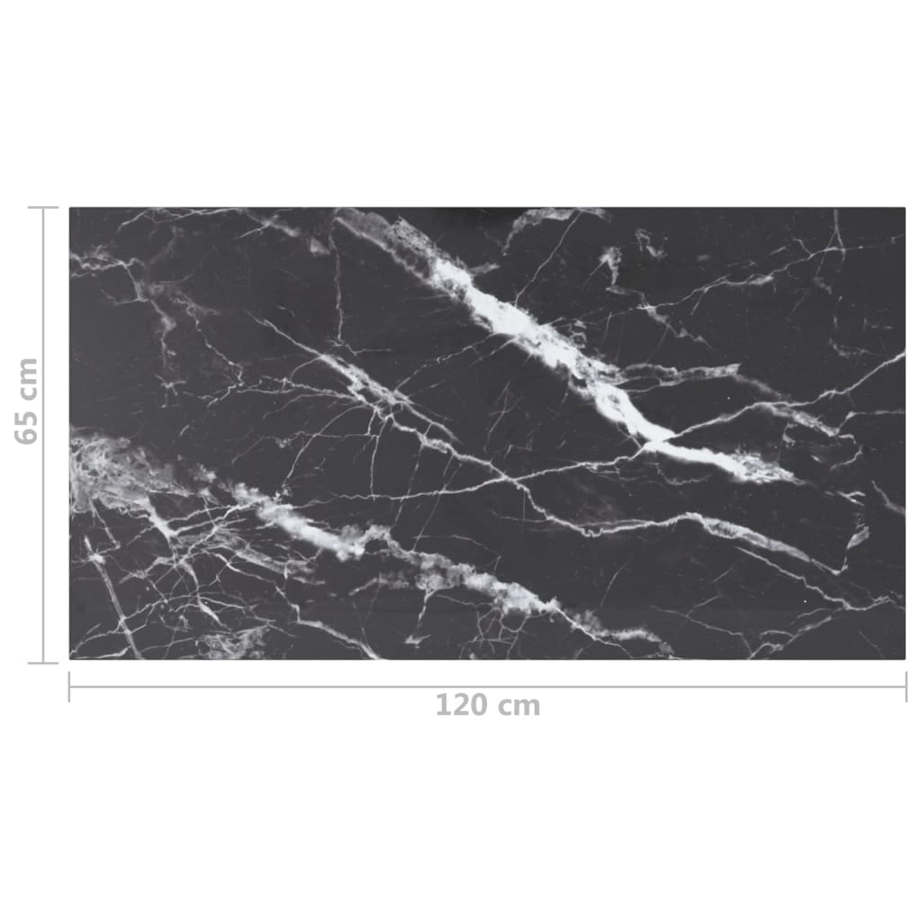 Table Top | Marble Black | Tempered Glass | 120x65 cm | Pattern