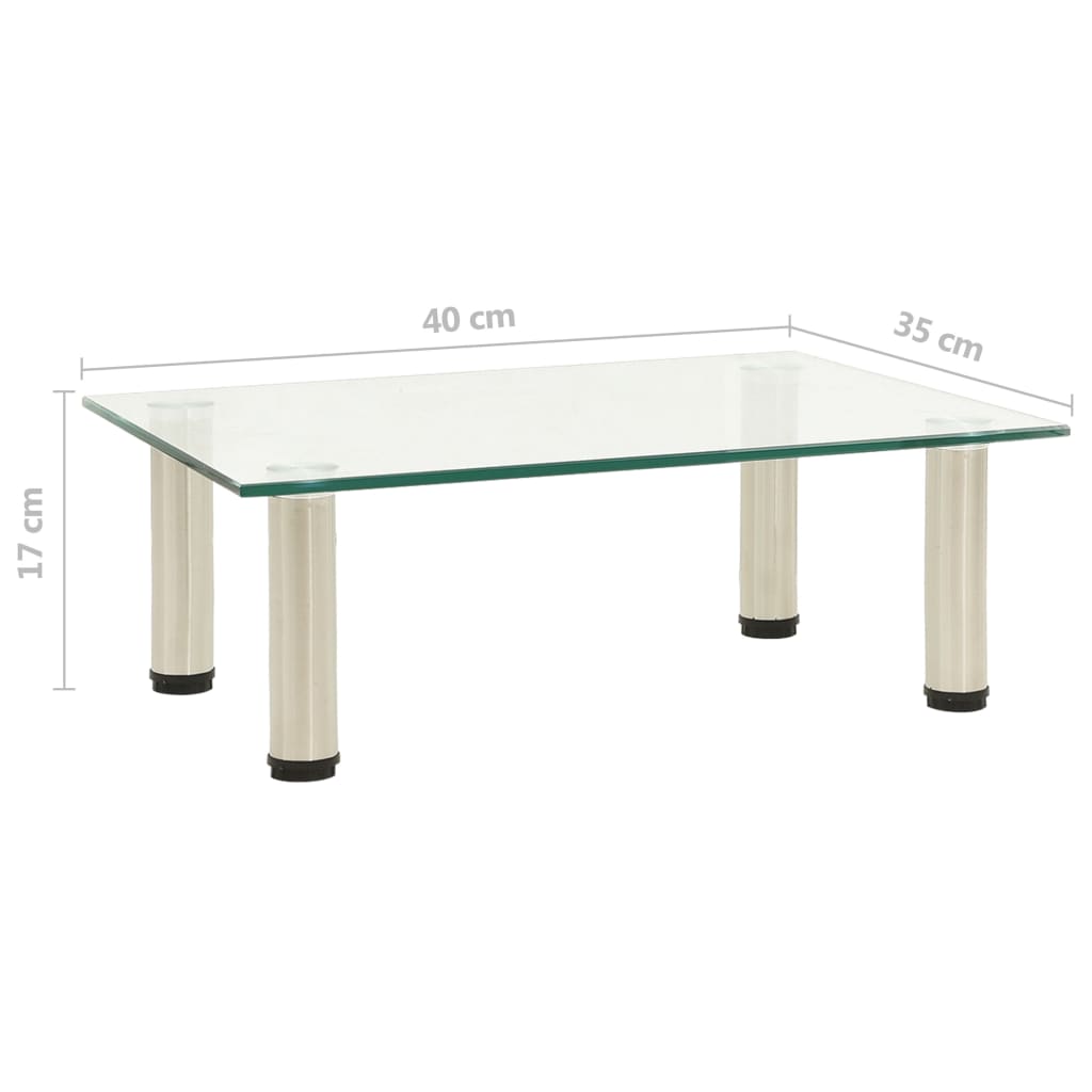 TV Stand | Transparent | Tempered glass, stainless steel | 40x35x17 cm