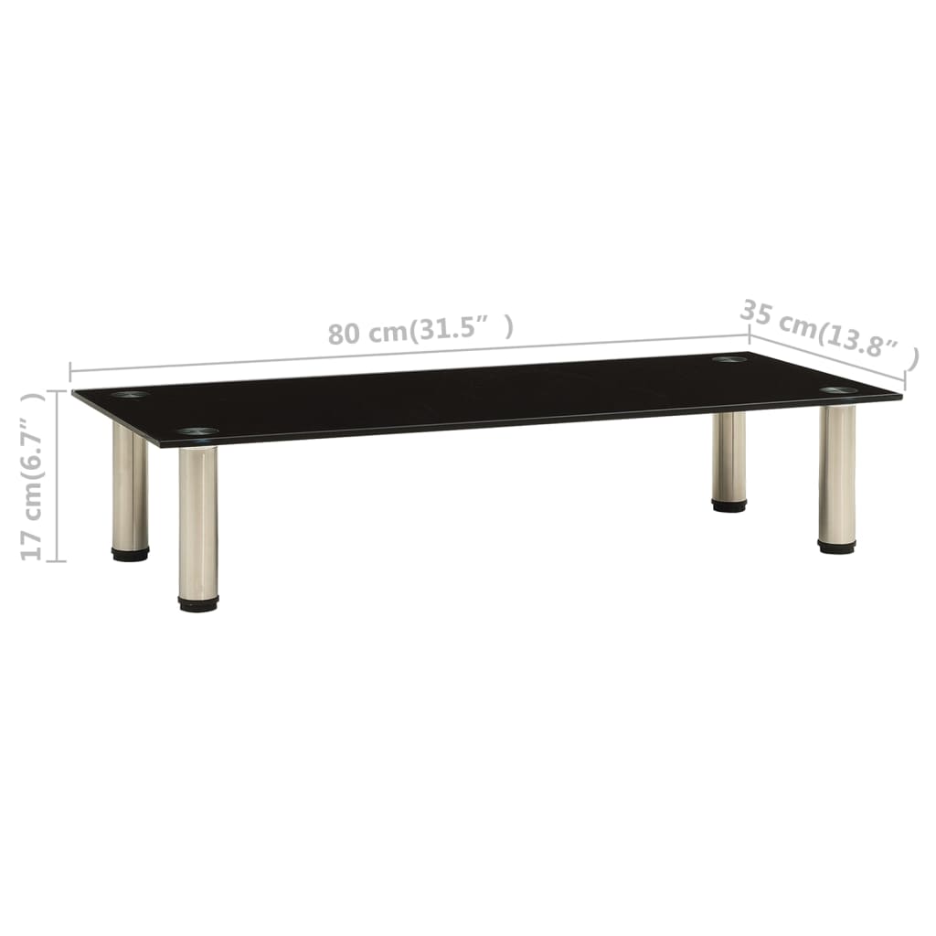 Tv Stand | Black | Tempered Glass, Stainless Steel | Medium | Durable