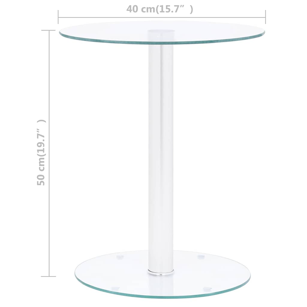 Coffee Table | Transparent, Silver | Tempered Glass, Aluminium | Small