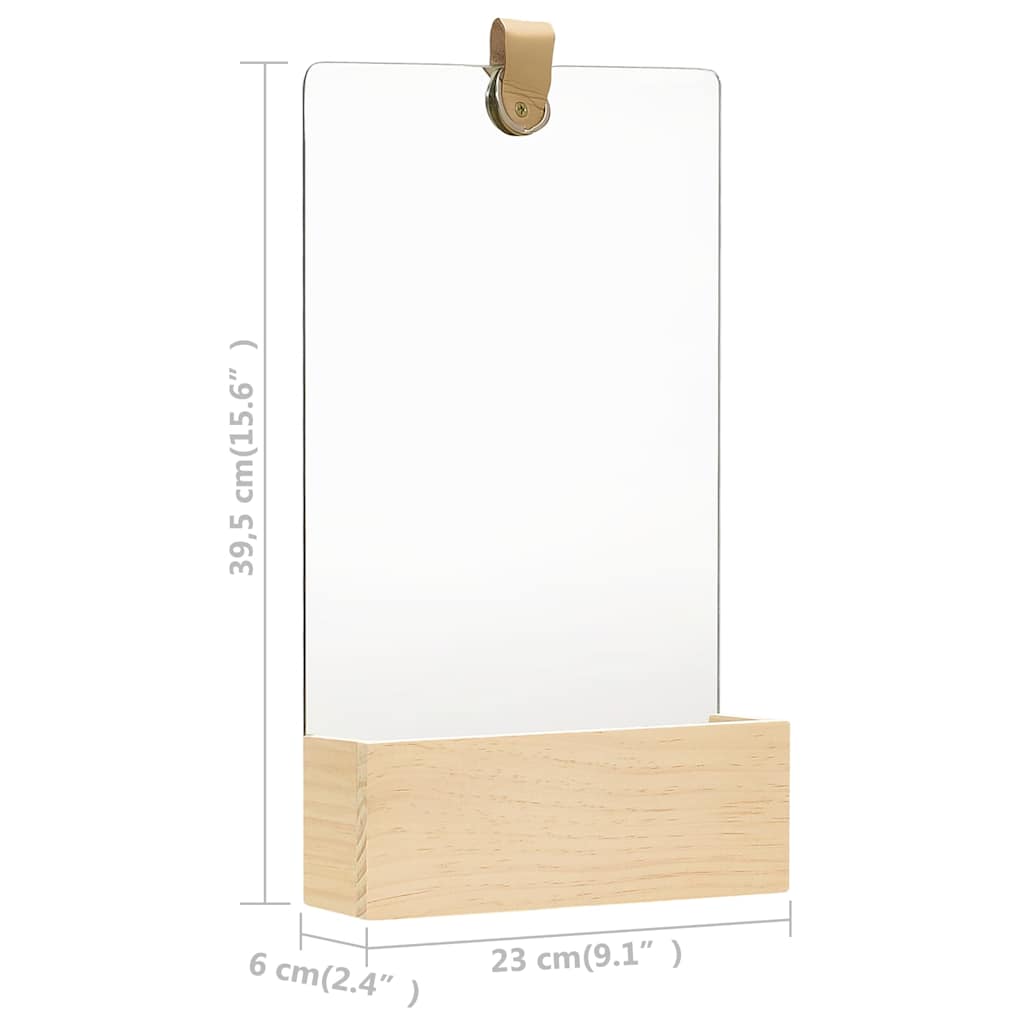 Wall Mirror | Variable wood tone due to natural variance