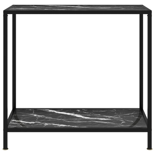 Console Table | Black | Tempered glass, powder-coated steel | 80x35x75 cm