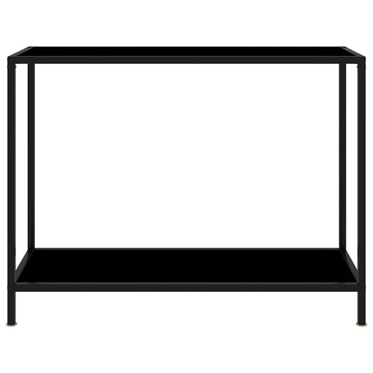 Console Table Black 100x35x75 cm Tempered Glass