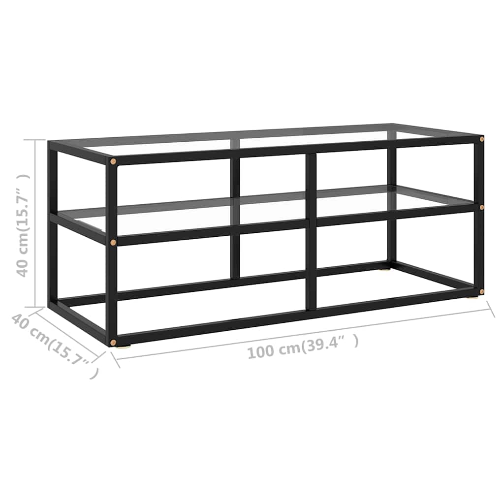 TV Cabinet | Black and transparent