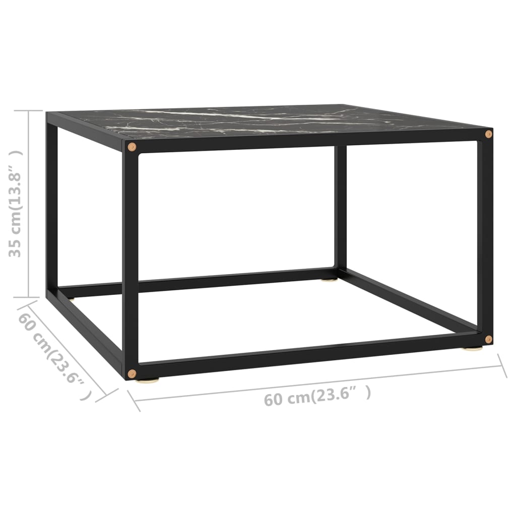Coffee Table | Black | Tempered glass, powder-coated steel | 60x60x35 cm
