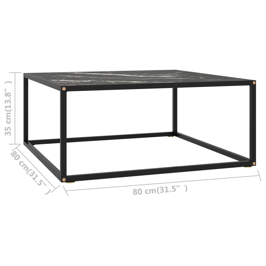 Coffee Table | Black | Tempered glass, powder-coated steel | Medium