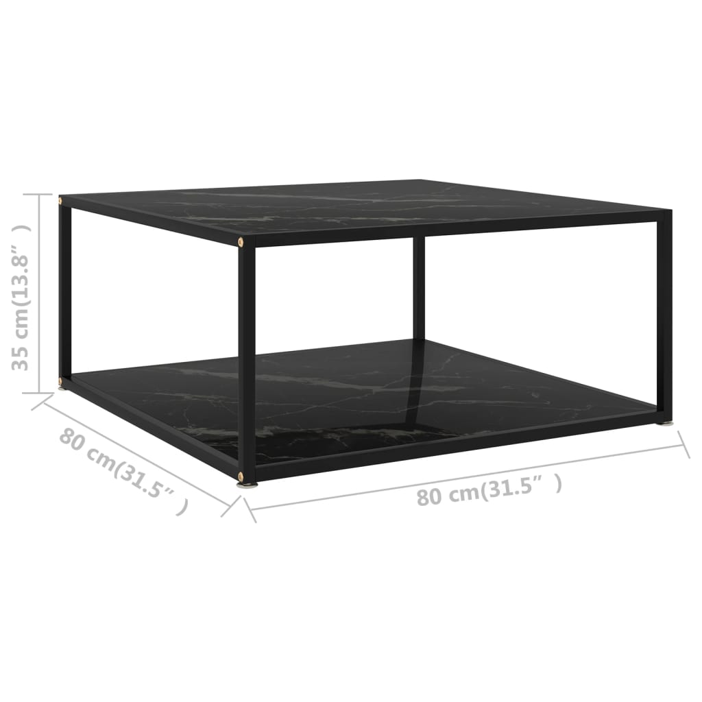Coffee Table | Black | Tempered glass, powder-coated steel