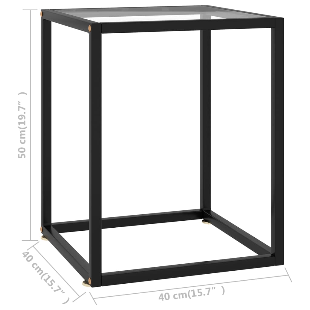 Coffee Table | Black | Tempered Glass | 40x40x50 cm | Modern