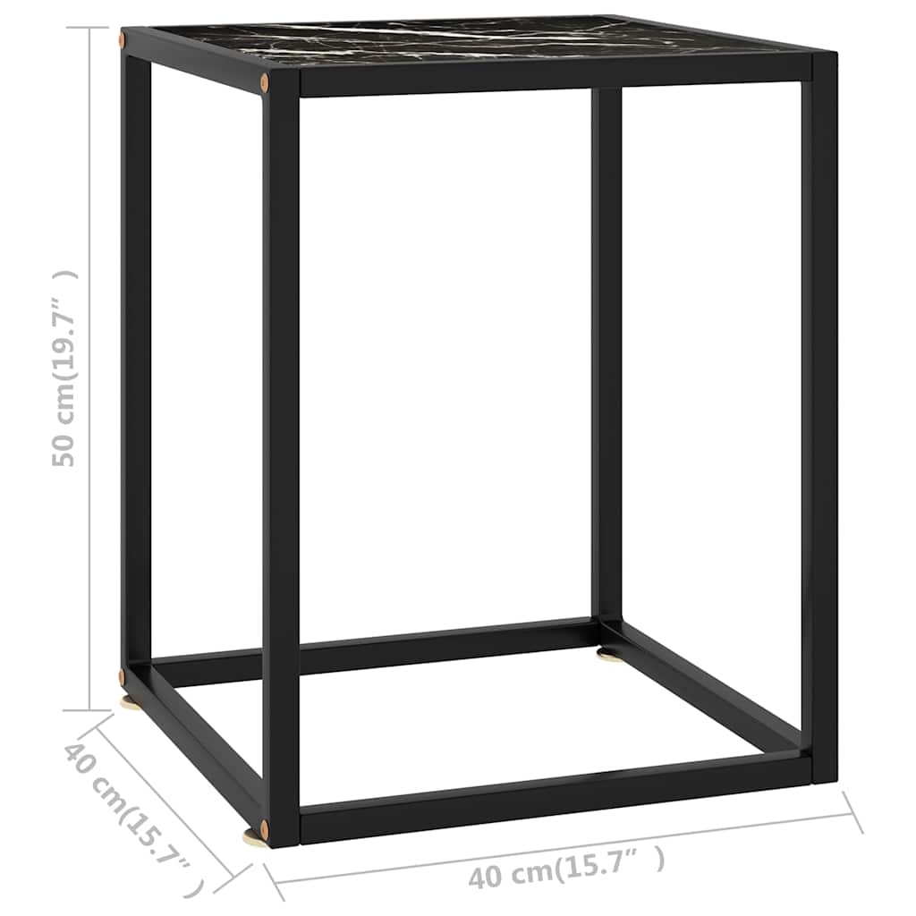 Coffee Table | Black | Tempered glass, powder-coated steel | Compact