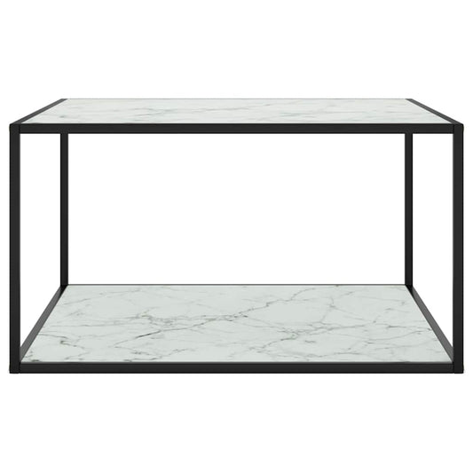 Coffee Table | Black and White | Tempered glass, Powder-coated steel