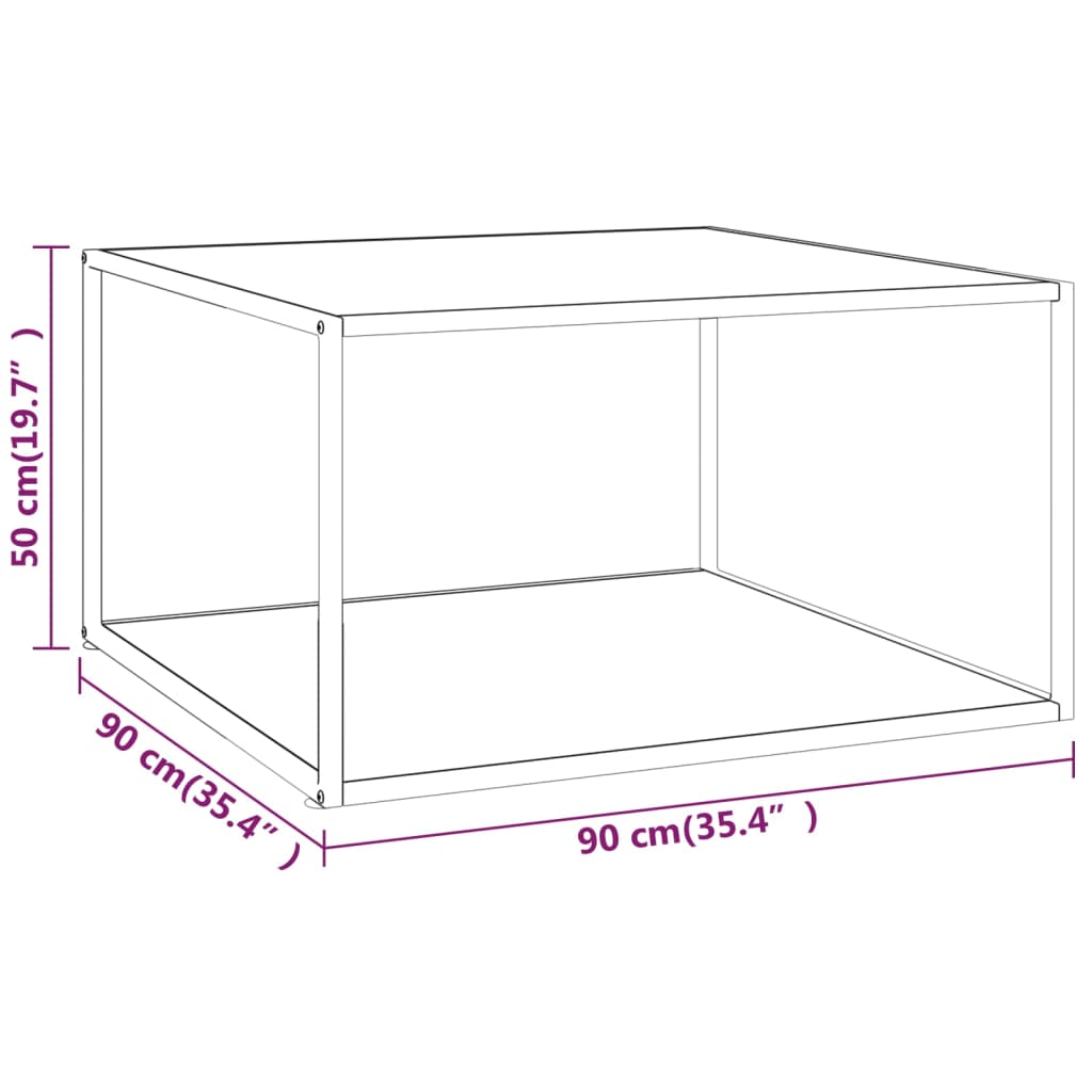 Coffee Table | Black and White | Tempered glass, Powder-coated steel