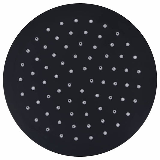 Rain Shower Head Stainless Steel 20 cm Round Black