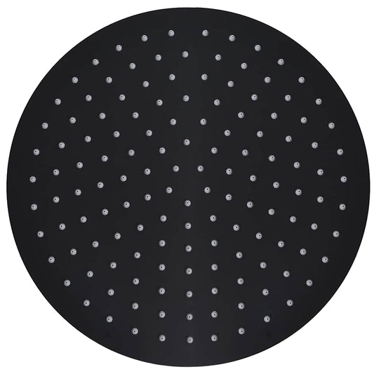 Rain Shower Head Stainless Steel 30 cm Round Black