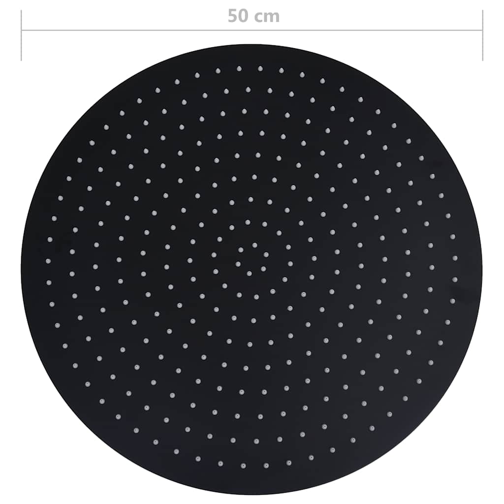 Rain Shower Head Stainless Steel 50 cm Round Black