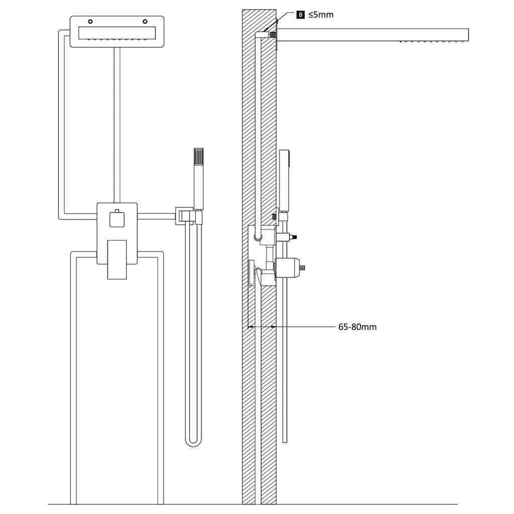 Shower System Stainless Steel 201 Silver