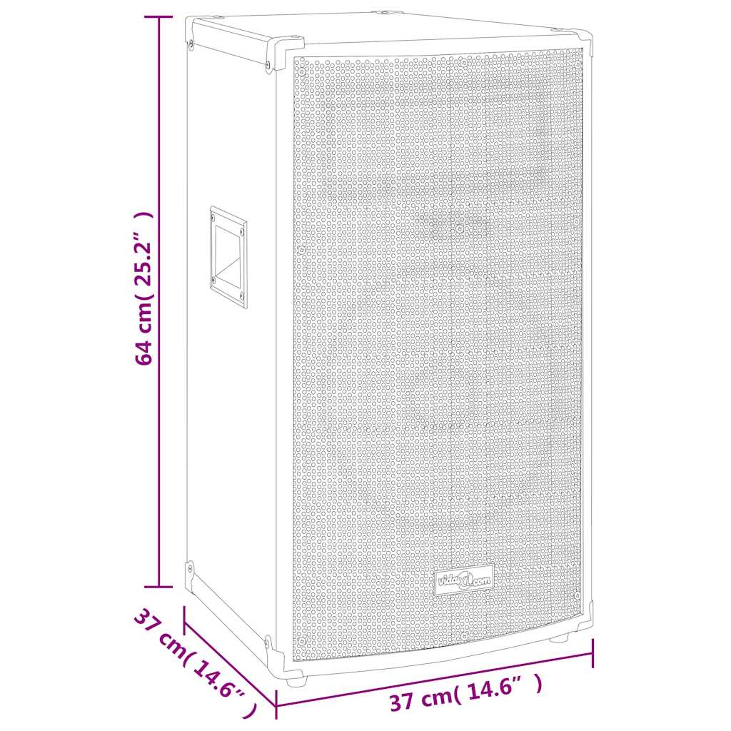 Professional Passive Hifi Stage Speaker 150 W Black 37x37x64cm