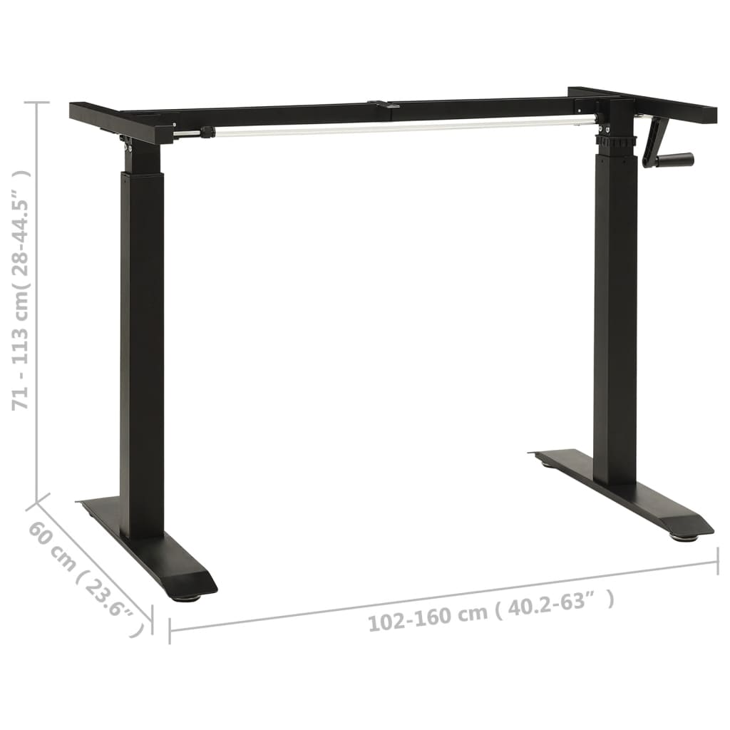 Stand Up Desk Frame Black Powder-coated carbon steel