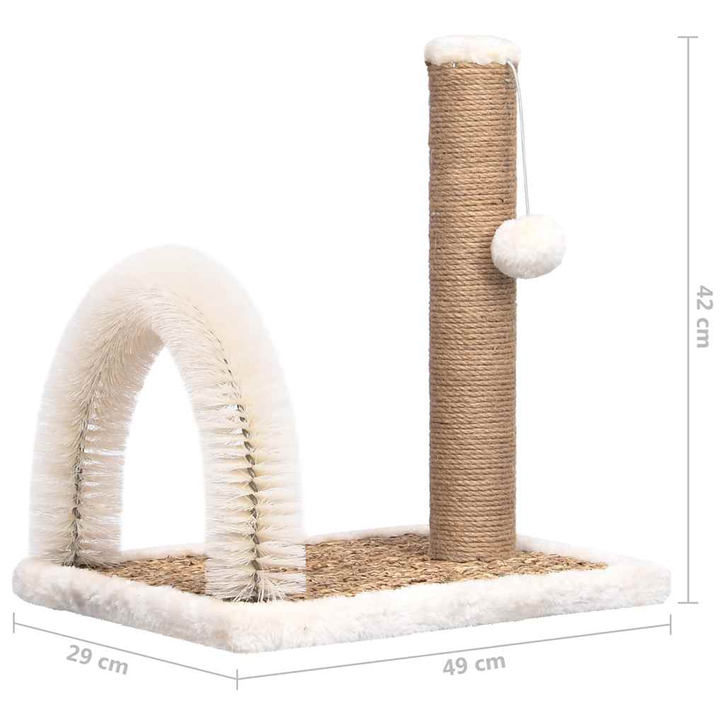 Cat Tree | Brown and white | Flakeboard, flush, seagrass | Compact