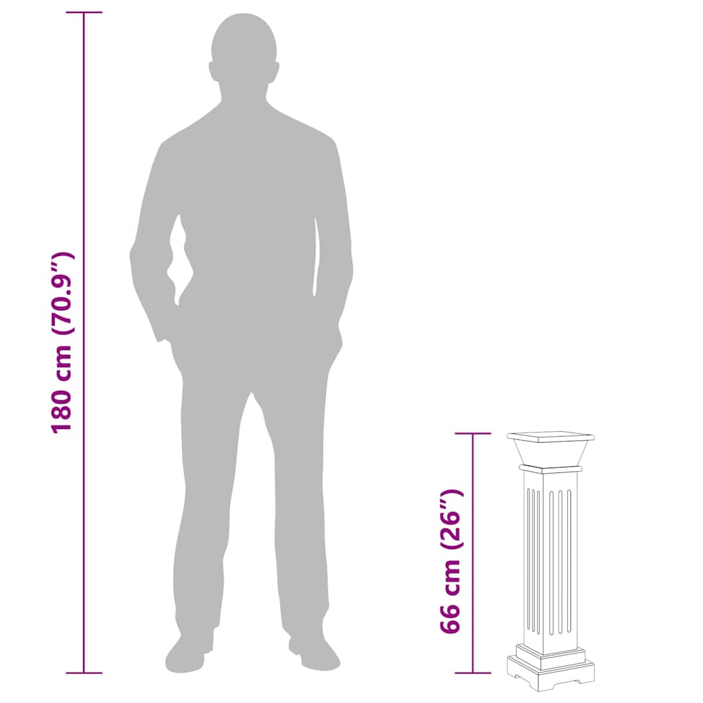 Plant Stand | Grey | MDF | Small | Decorative Inlays | Plant Stand