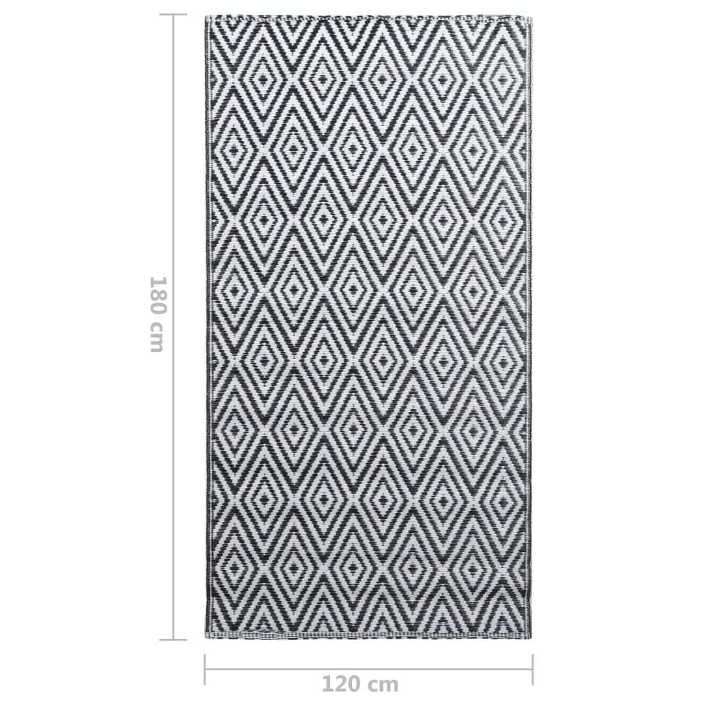 Outdoor Carpet ARAKIL White and Black 120x180 cm PP