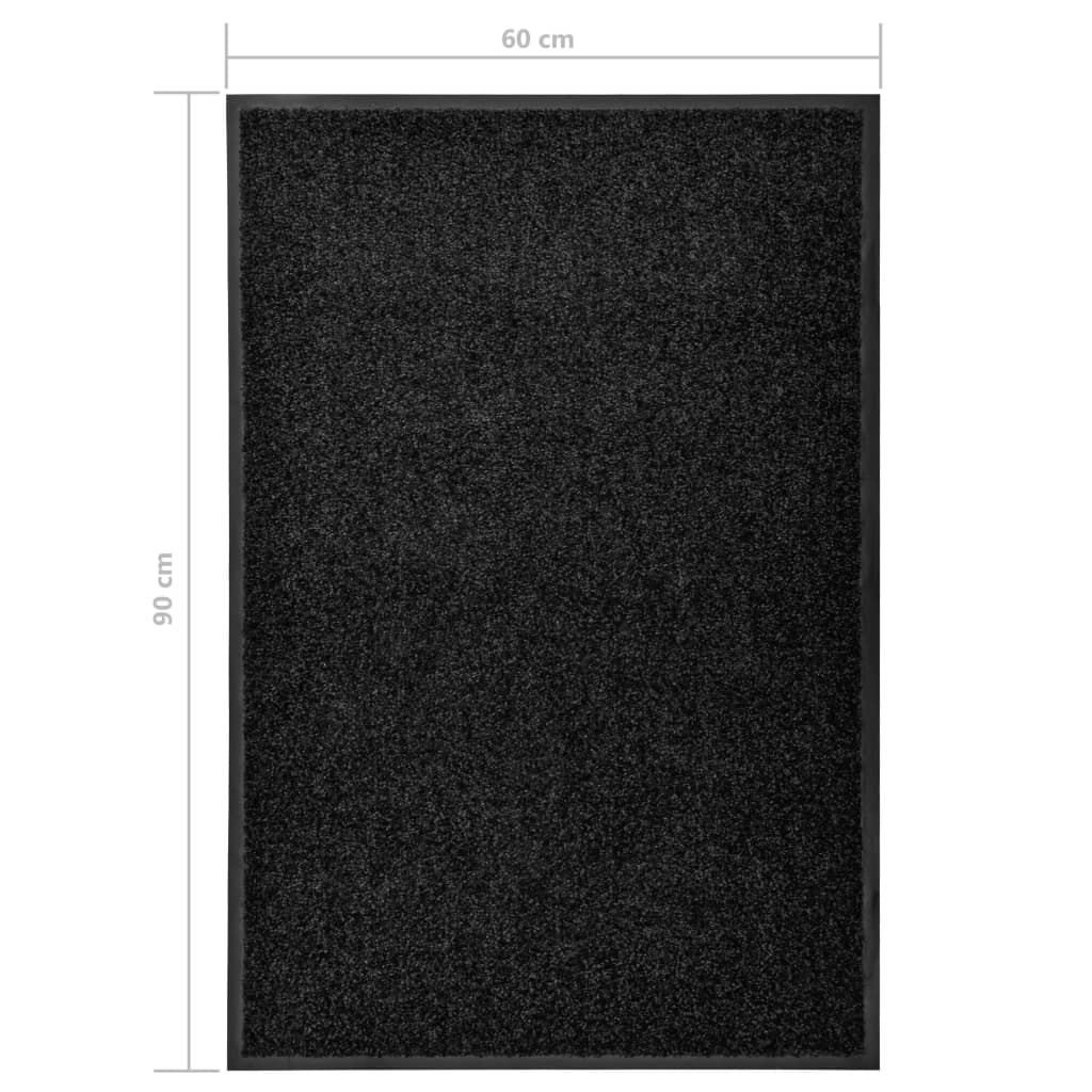 Door Mat | Black | Polyamide, PVC | 60x90 cm | Non-slip | Rectangular